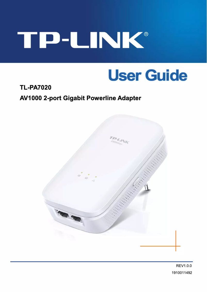 Page 1 de la notice Guide d'installation TP-Link TL-PA7020 KIT