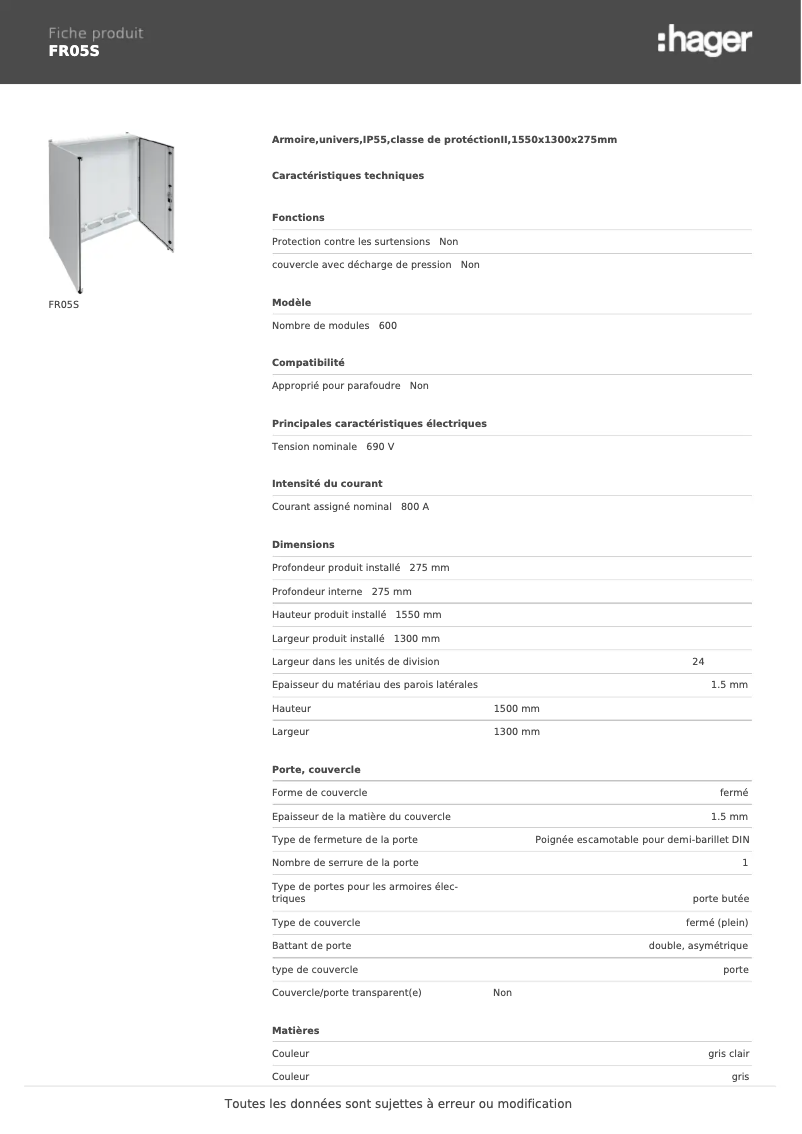 Image de la première page du manuel de l'appareil FR05S