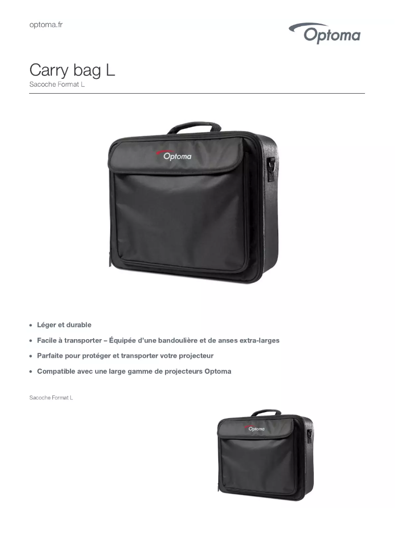 Page n°1 - Manuel utilisateur Optoma Carry bag L