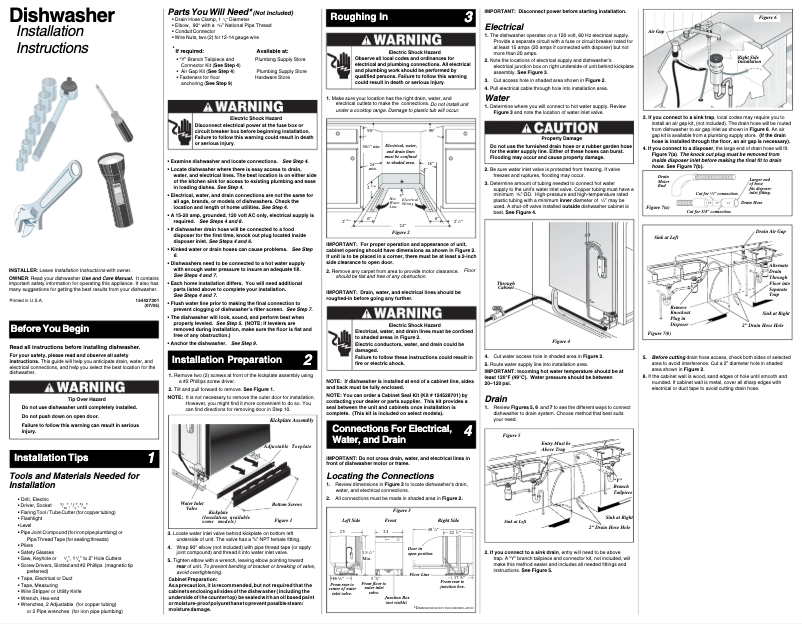 Page n°1 - Guide d'installation Frigidaire FDB2000RFQ