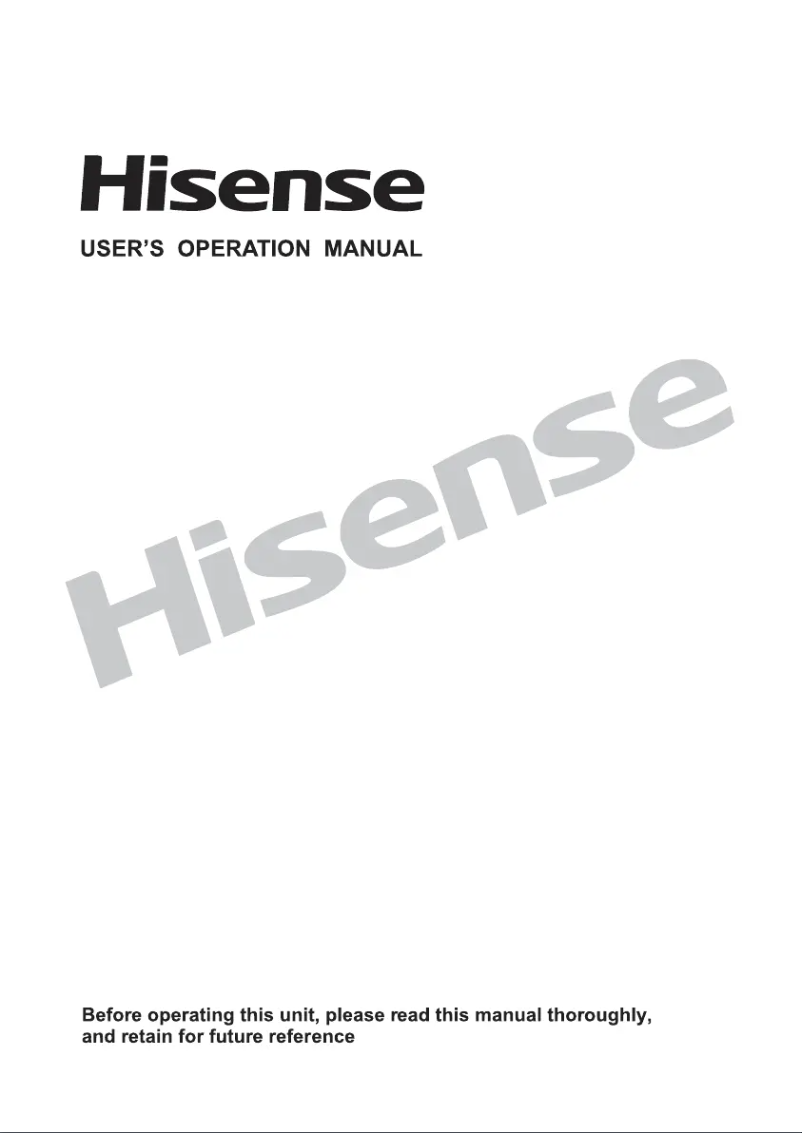 Page 1 of the manual User Manual Hisense HWFY9514