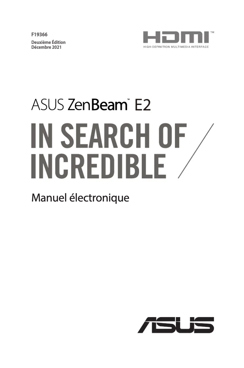Page 1 de la notice Manuel utilisateur Asus ZenBeam E2