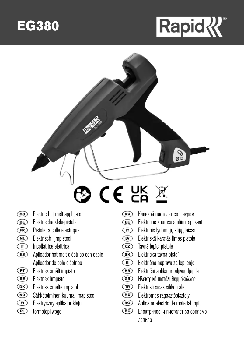 Image de la première page du manuel de l'appareil PRO EG380