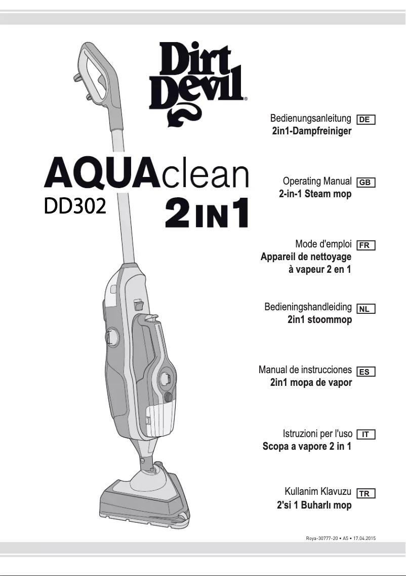 Page n°1 - Manuel utilisateur Dirt Devil Aquaclean 2-in-1 steam mop