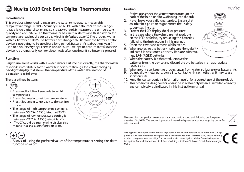 Image de la première page du manuel de l'appareil 1019