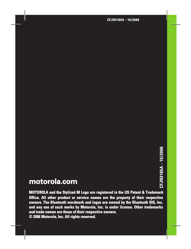 Page n°1 - Manuel utilisateur Motorola T305