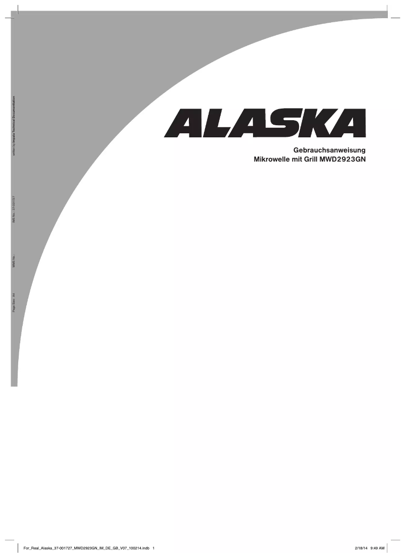 Página 1 del manual Manual de usuario Alaska MWD2923GN
