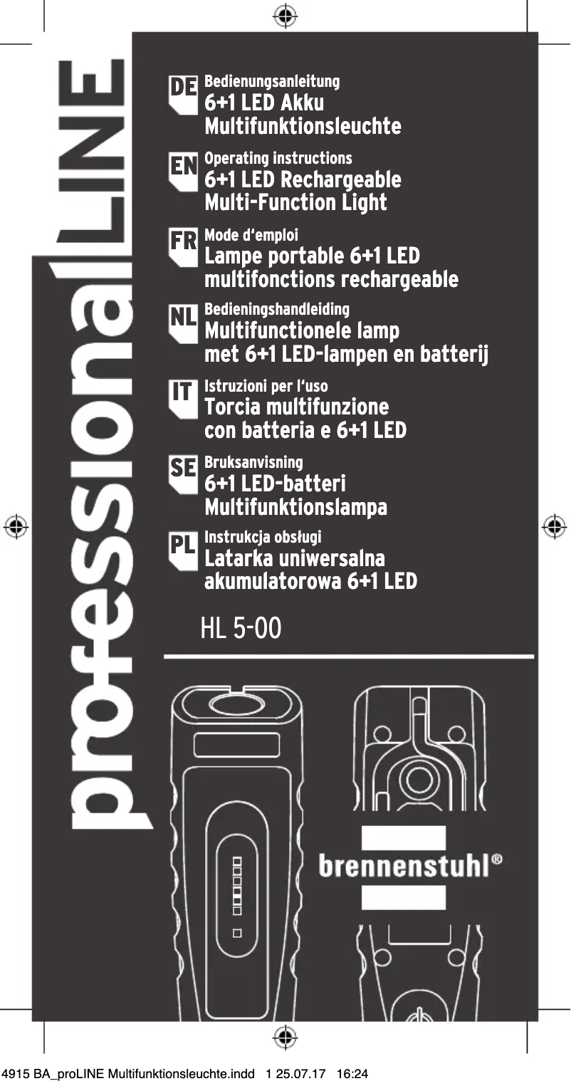 Page 1 de la notice Manuel utilisateur Brennenstuhl professionalLINE HL 5-00