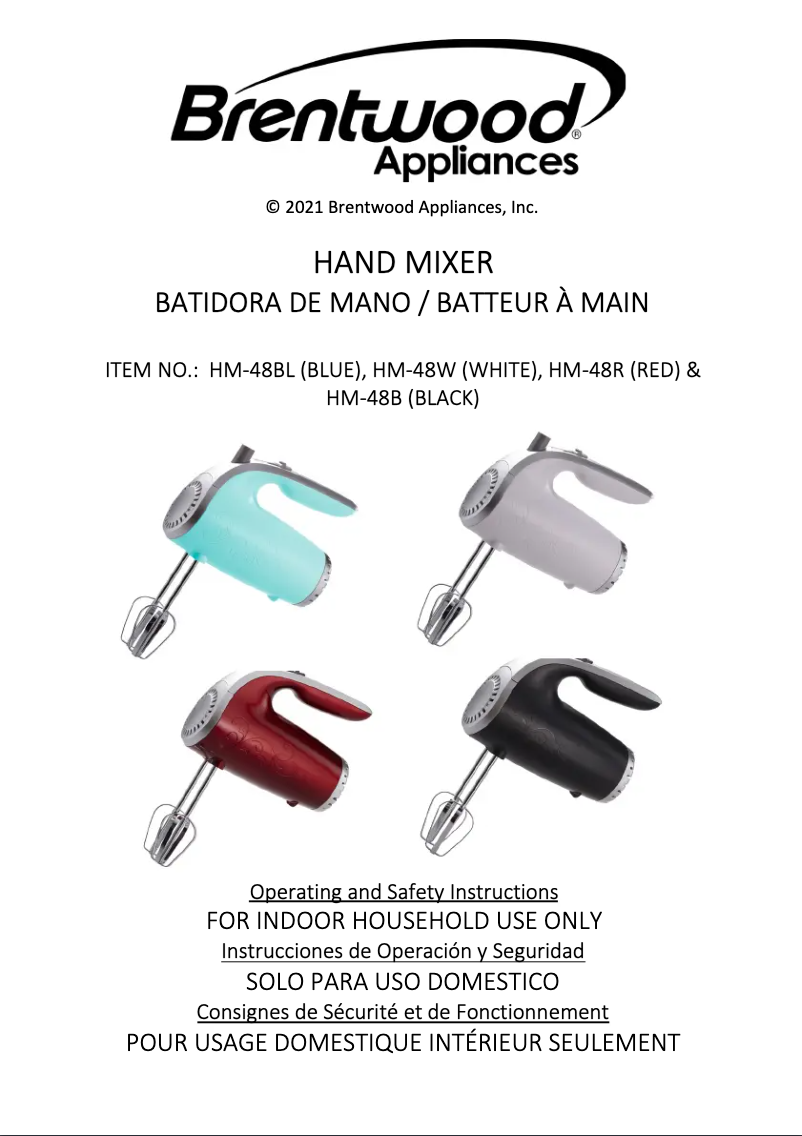 Page n°1 - Manuel utilisateur Brentwood HM-48R