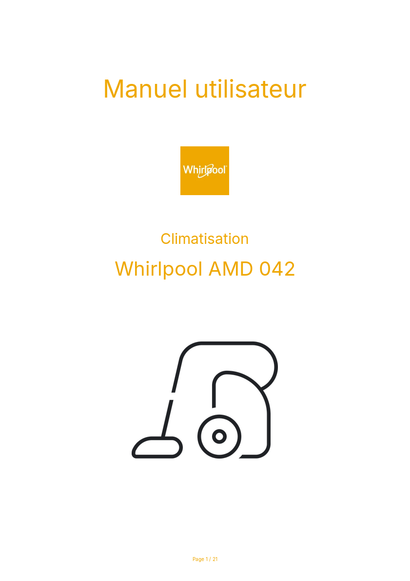 Image de la première page du manuel de l'appareil AMD 042