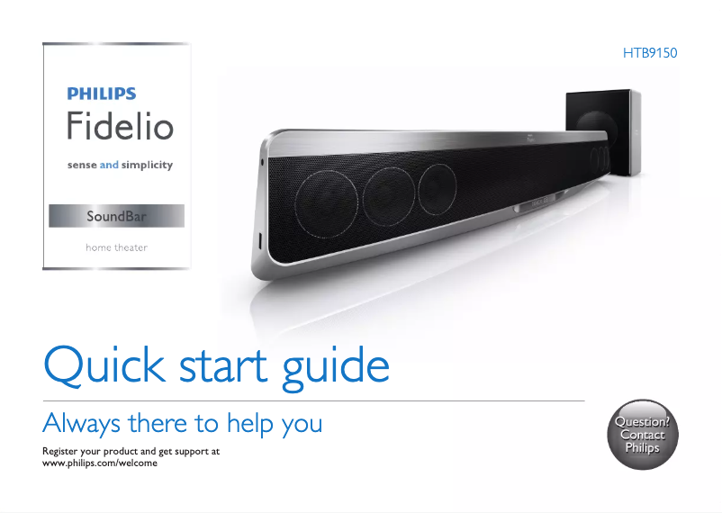 Image de la première page du manuel de l'appareil Fidelio SoundBar HTB9150