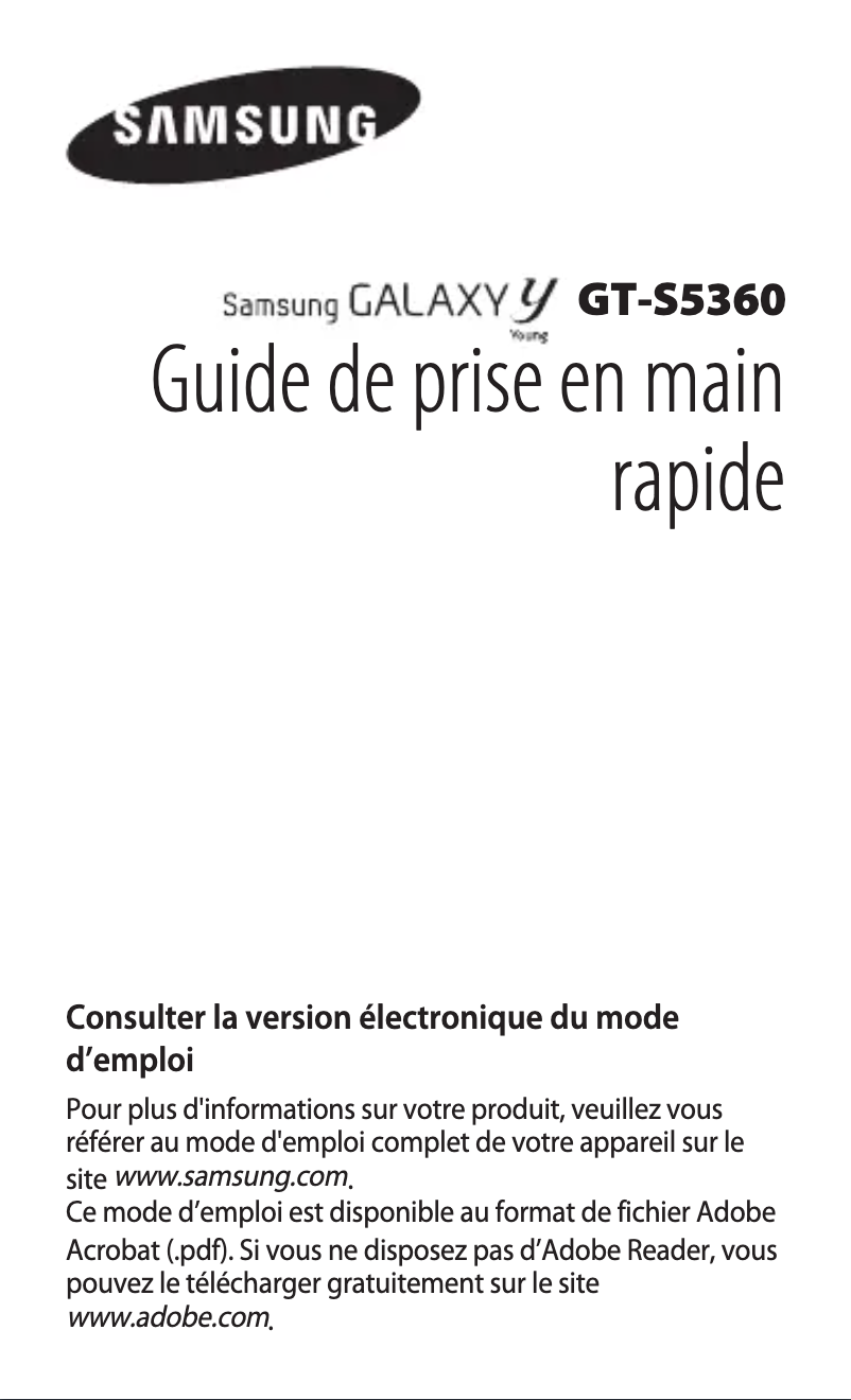 Page n°1 - Guide d'installation Samsung Galaxy Y