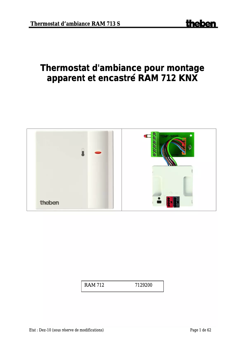 Image de la première page du manuel de l'appareil Ramses 712 KNX