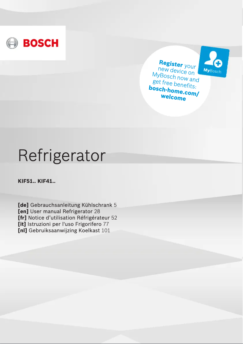 Página 1 del manual Manual de usuario Bosch MKKF41ADD0