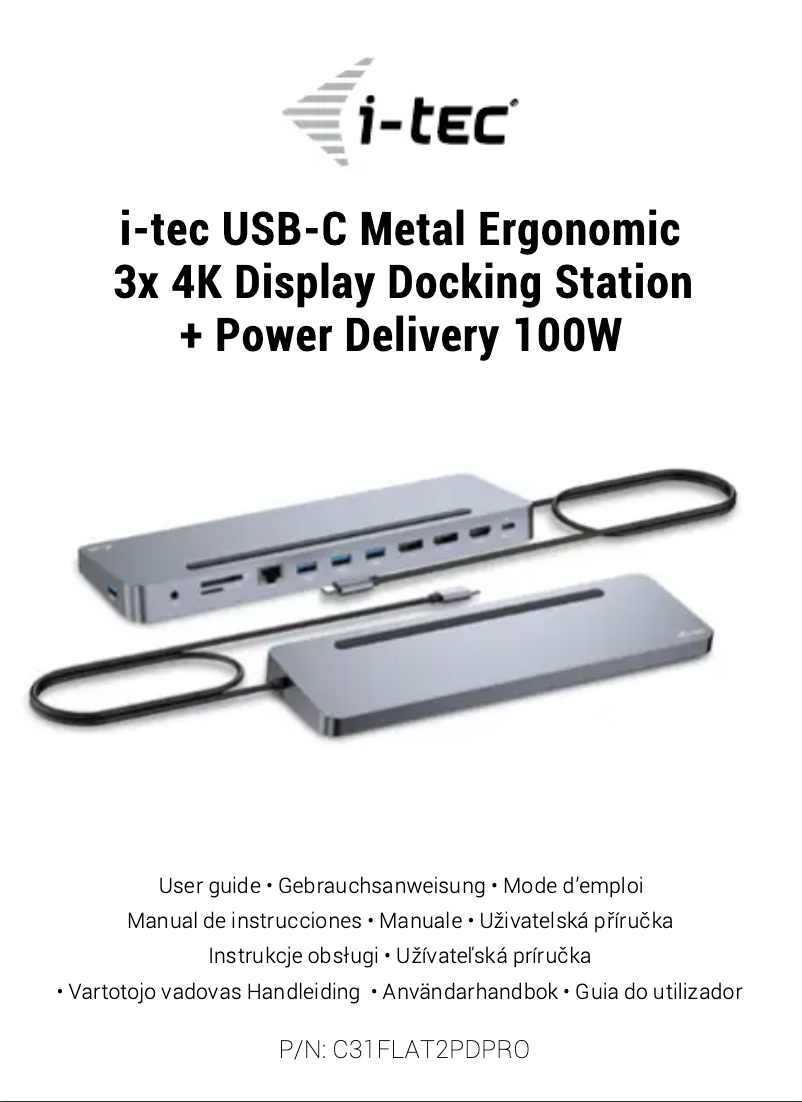 Página 1 del manual Manual de usuario i-TEC C31FLAT2PDPRO100W