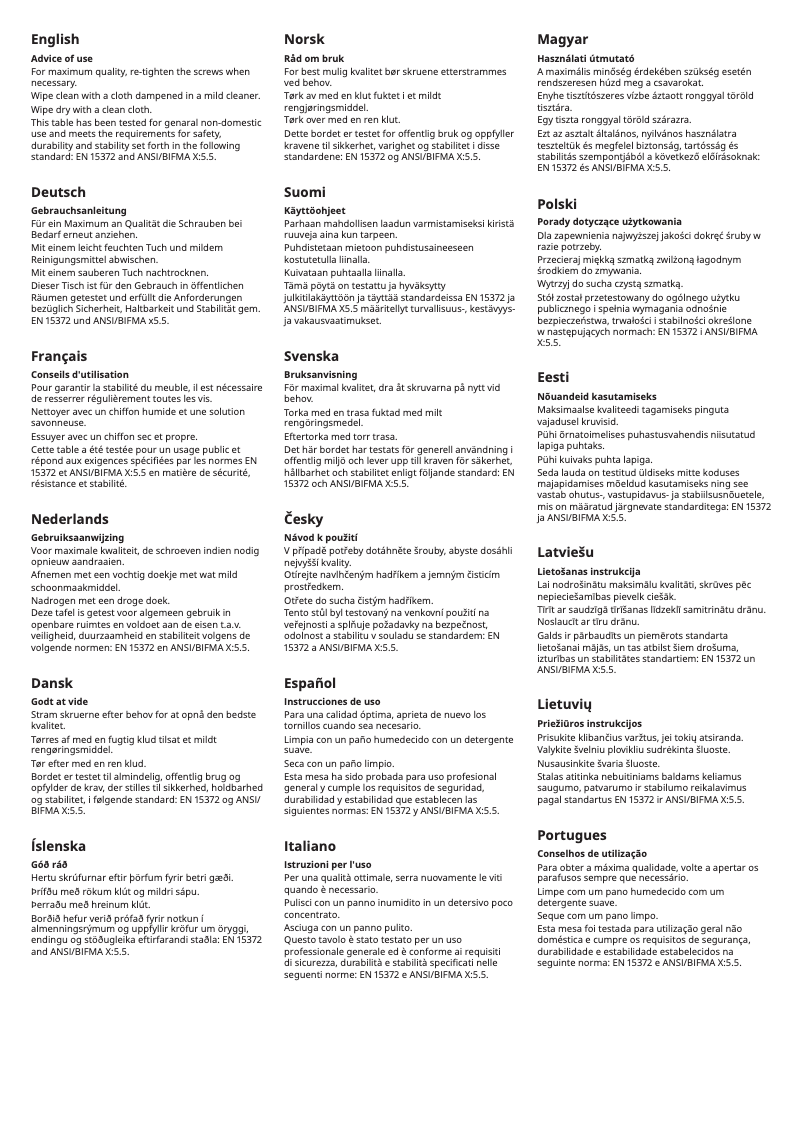 Page 1 de la notice Manuel utilisateur Ikea MÖRBYLÅNGA 604.128.85