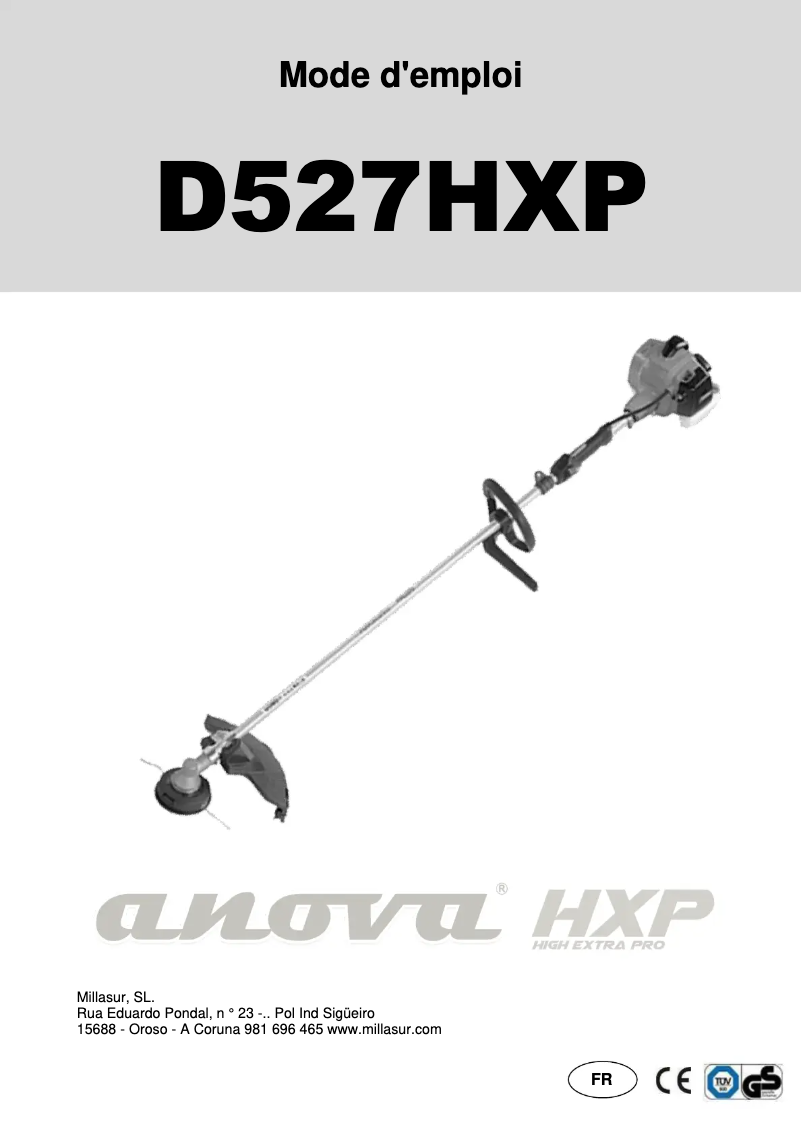 Page 1 de la notice Manuel utilisateur Anova D527HXP