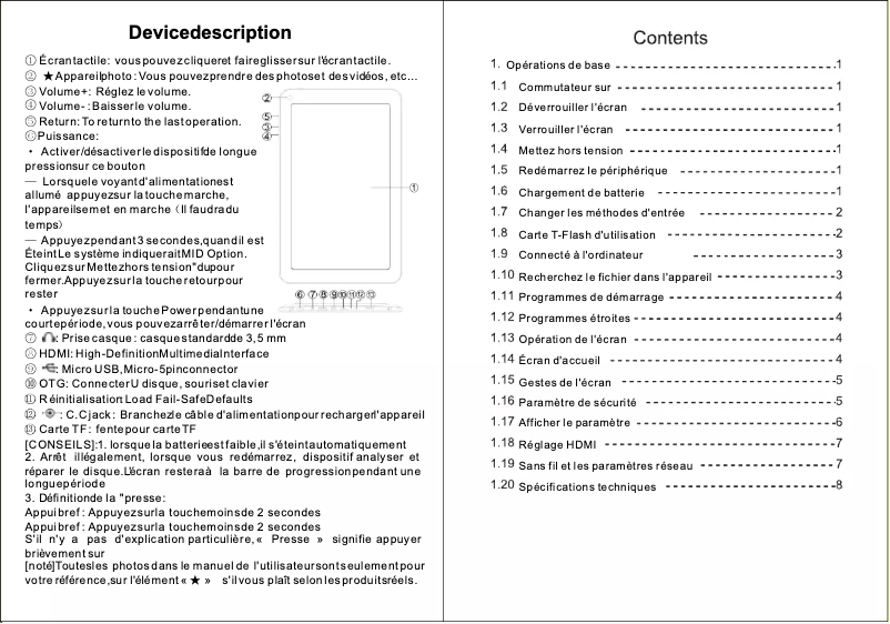 Image de la première page du manuel de l'appareil PLT1044