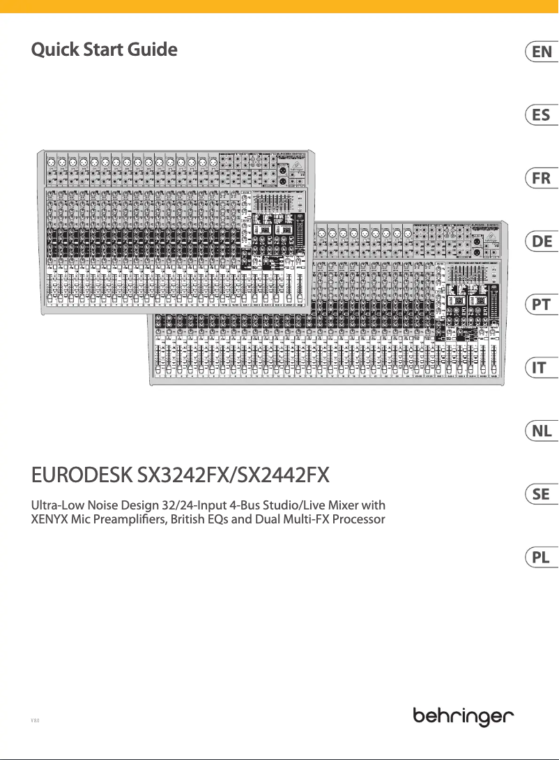 Page n°1 - Guide de démarrage rapide Behringer Eurodesk SX3242FX