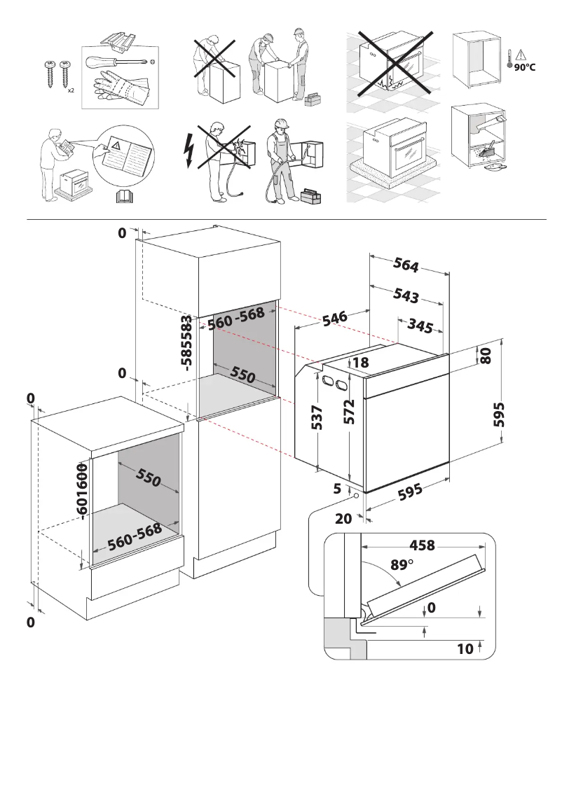 Page 1 de la notice Guide d'installation Whirlpool W6 OS4 4S2 P BL