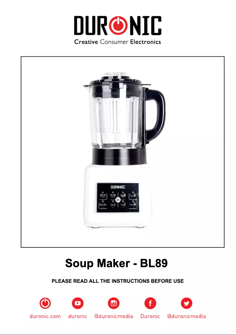 Image de la première page du manuel de l'appareil BL89