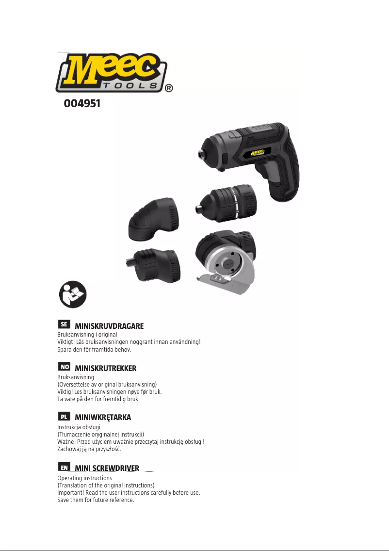 Page 1 de la notice Manuel utilisateur Meec Tools 004-951