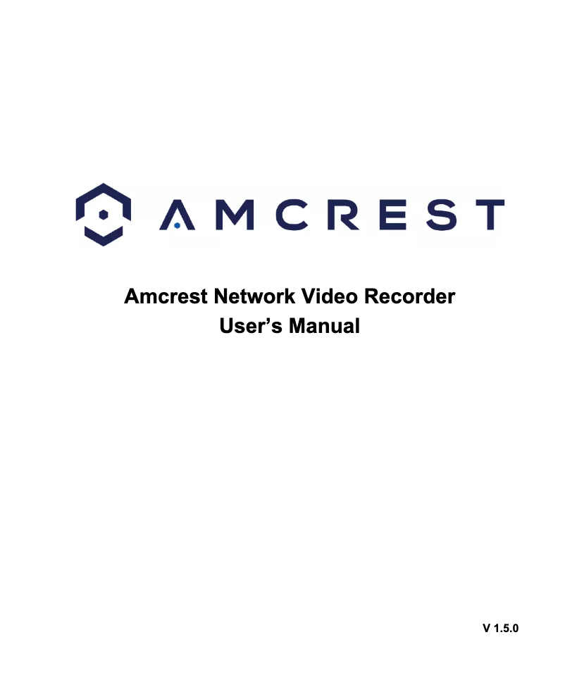 Page n°1 - Manuel utilisateur Amcrest NV1104E