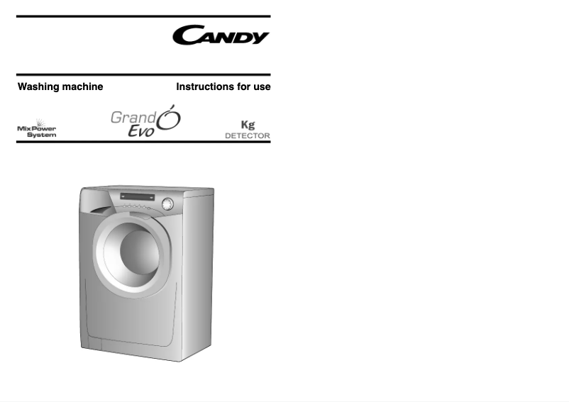 Page n°1 - Manuel utilisateur Candy EVO 1682