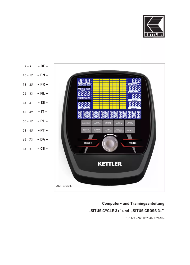 Page n°1 - Manuel utilisateur Kettler Situs Cross 3+