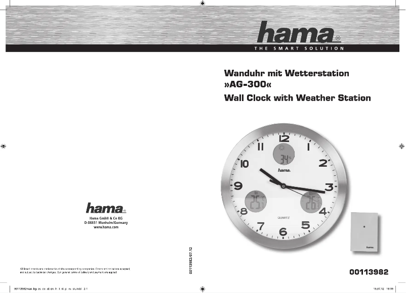 Page 1 de la notice Manuel utilisateur Hama AG-300