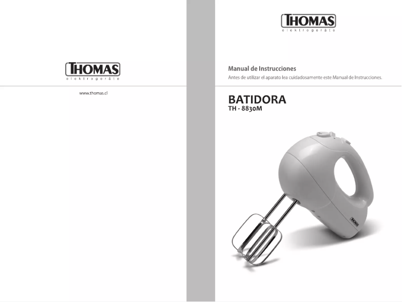 Page 1 de la notice Manuel utilisateur Thomas TH-8830