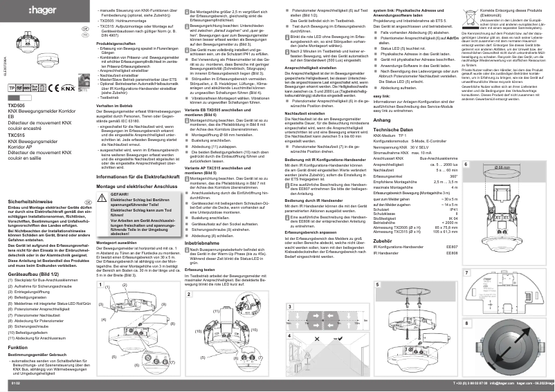 Page 1 de la notice Instructions / montage Hager TXC515