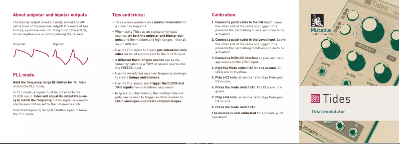 Page n°1 - Manuel utilisateur Mutable Instruments Tides