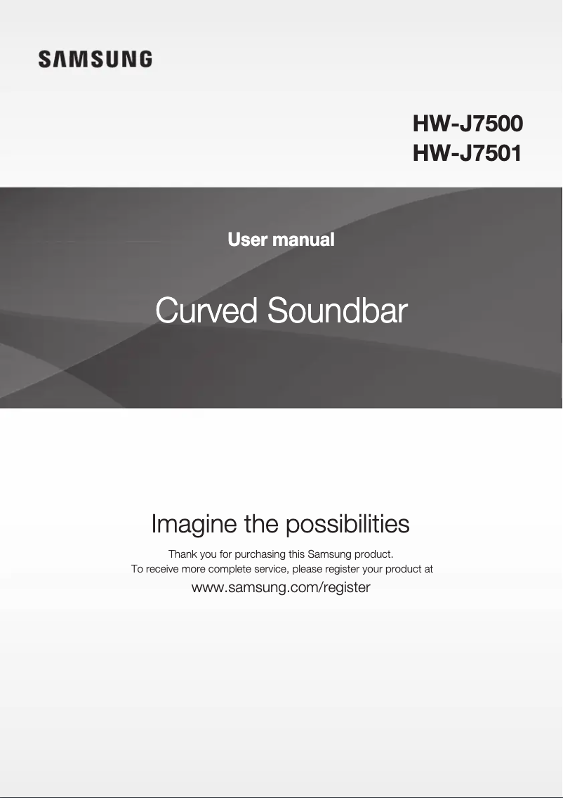 Image de la première page du manuel de l'appareil HW-J7500