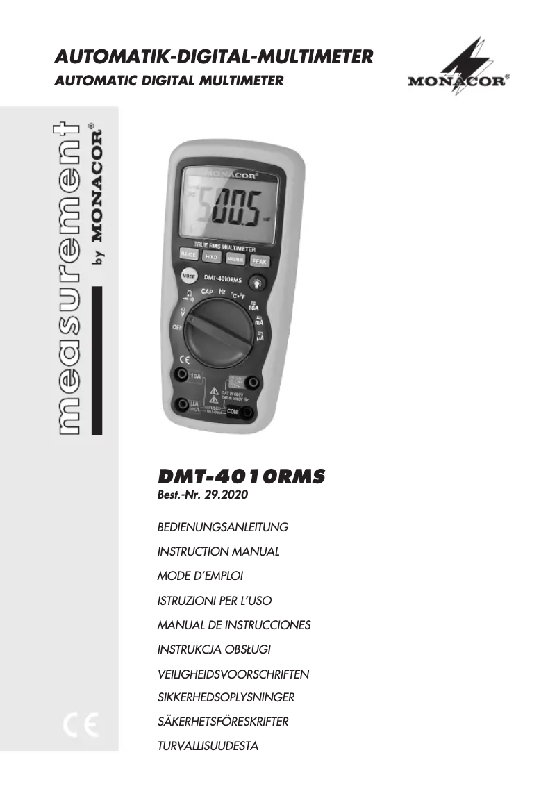Page n°1 - Manuel utilisateur Monacor DMT-4010RMS