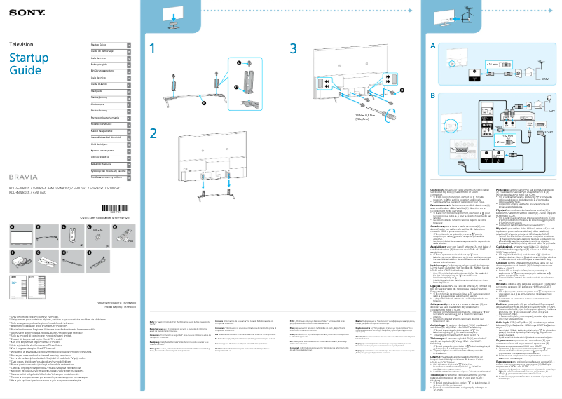 Page 1 de la notice Manuel utilisateur Sony Bravia KDL-43W807C