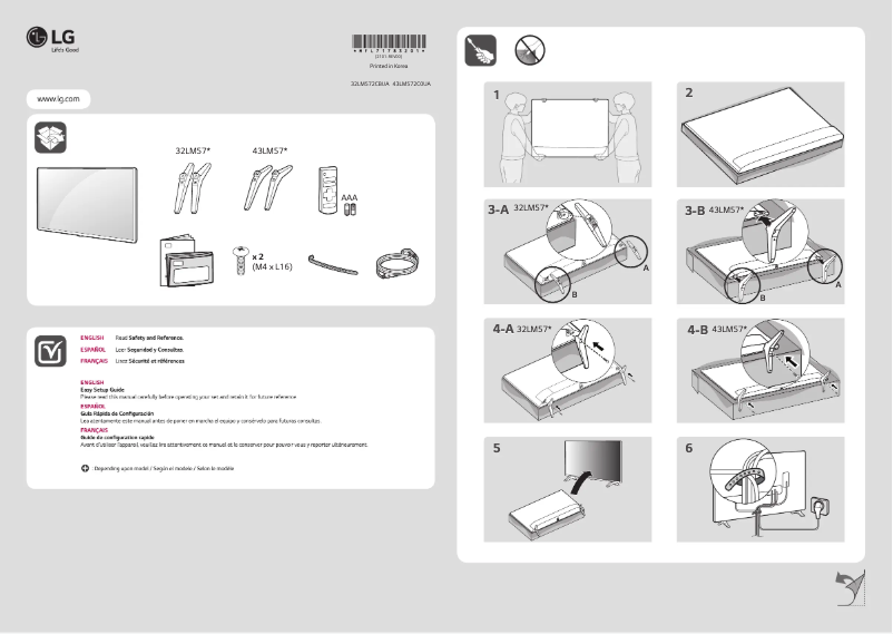 Page 1 de la notice Manuel utilisateur LG 43LM572C0UA