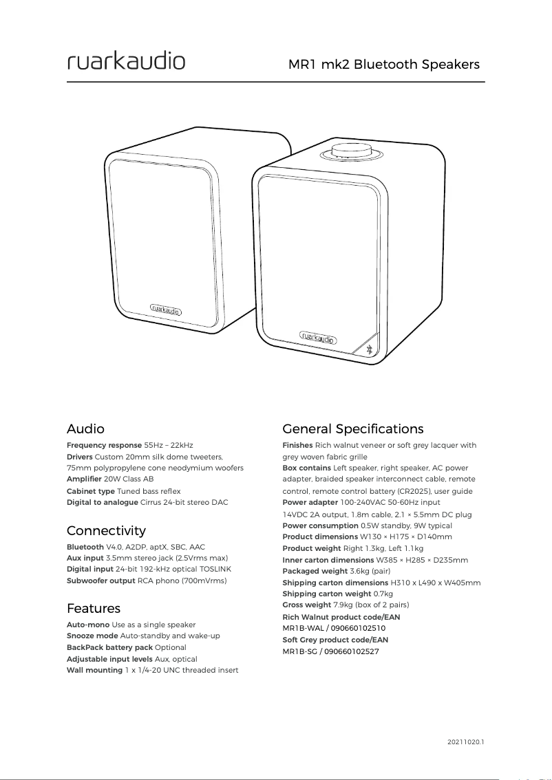 Imagen de la primera página del manual del dispositivo MR1 Mk2