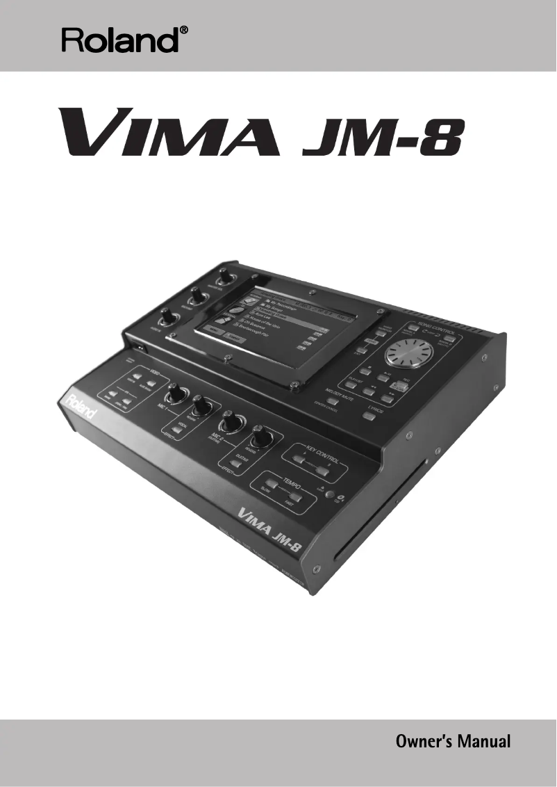 Page n°1 - Manuel utilisateur Roland Vima JM-8