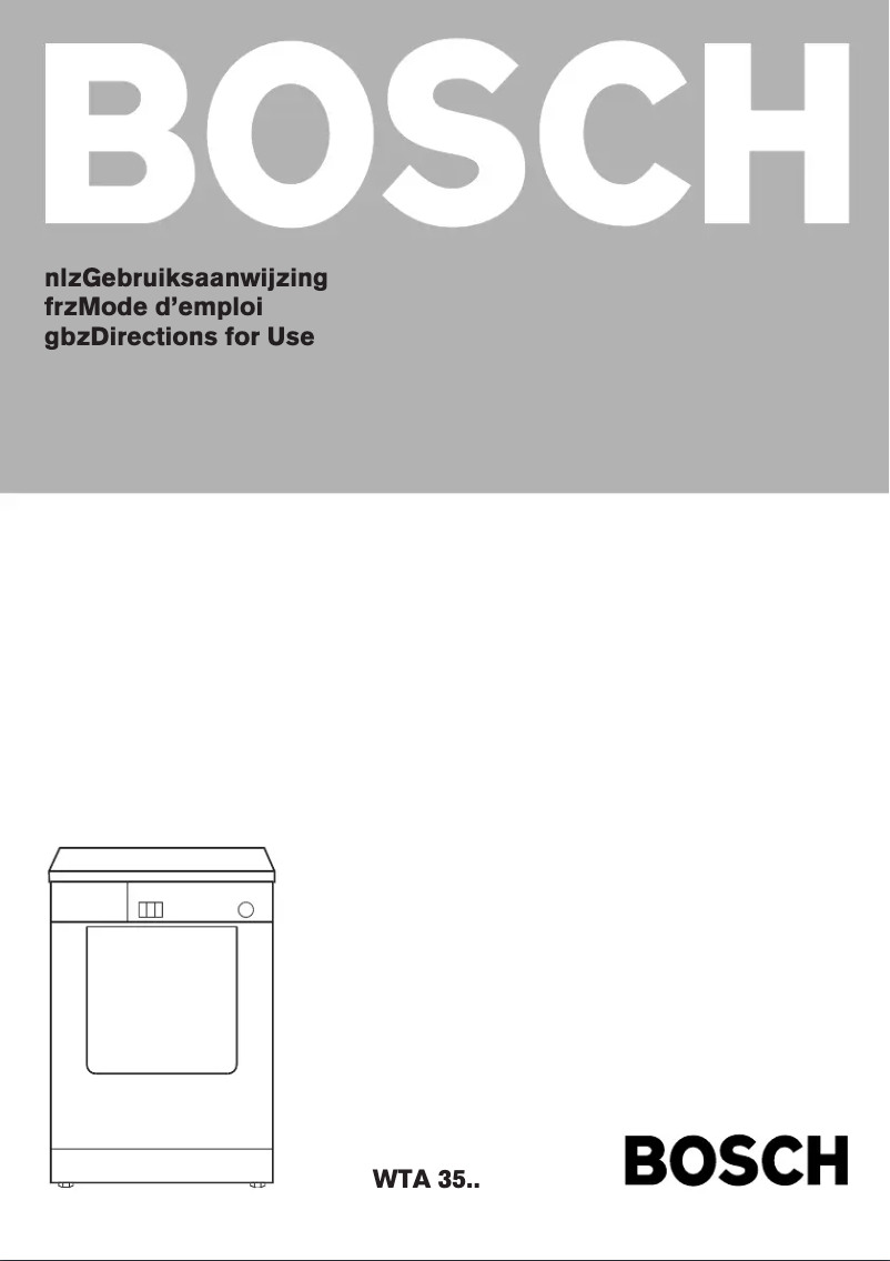 Page 1 de la notice Manuel utilisateur Bosch WTA3500FG