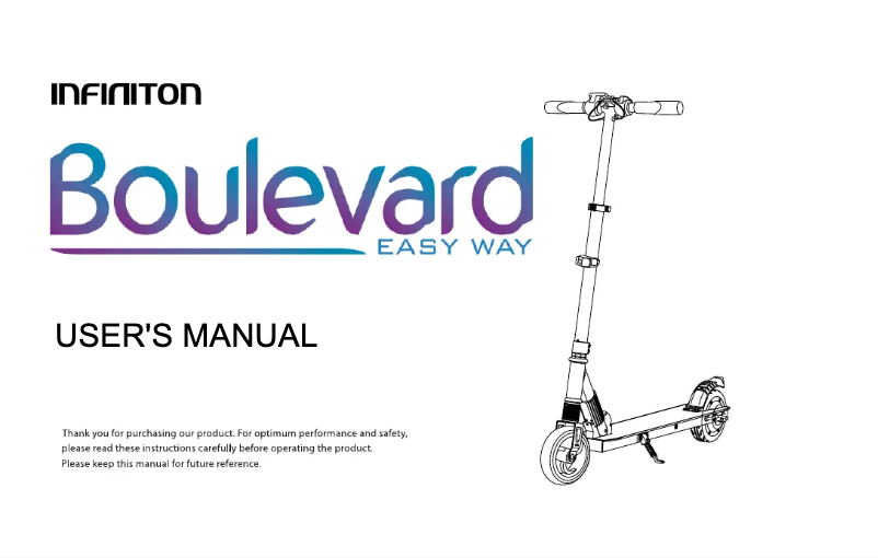 Page n°1 - Manuel utilisateur Infiniton Boulevard Easy Way