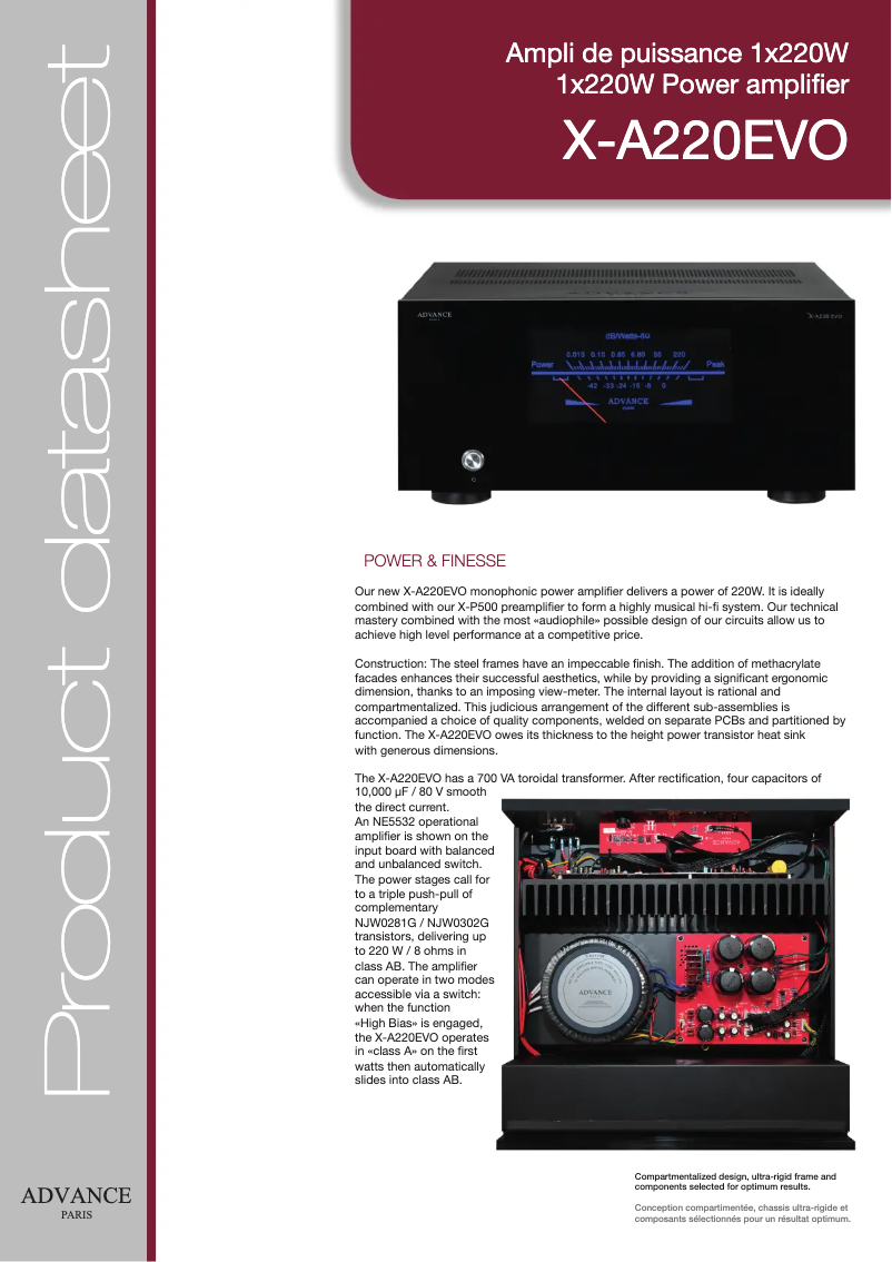 Image de la première page du manuel de l'appareil X-A220 EVO