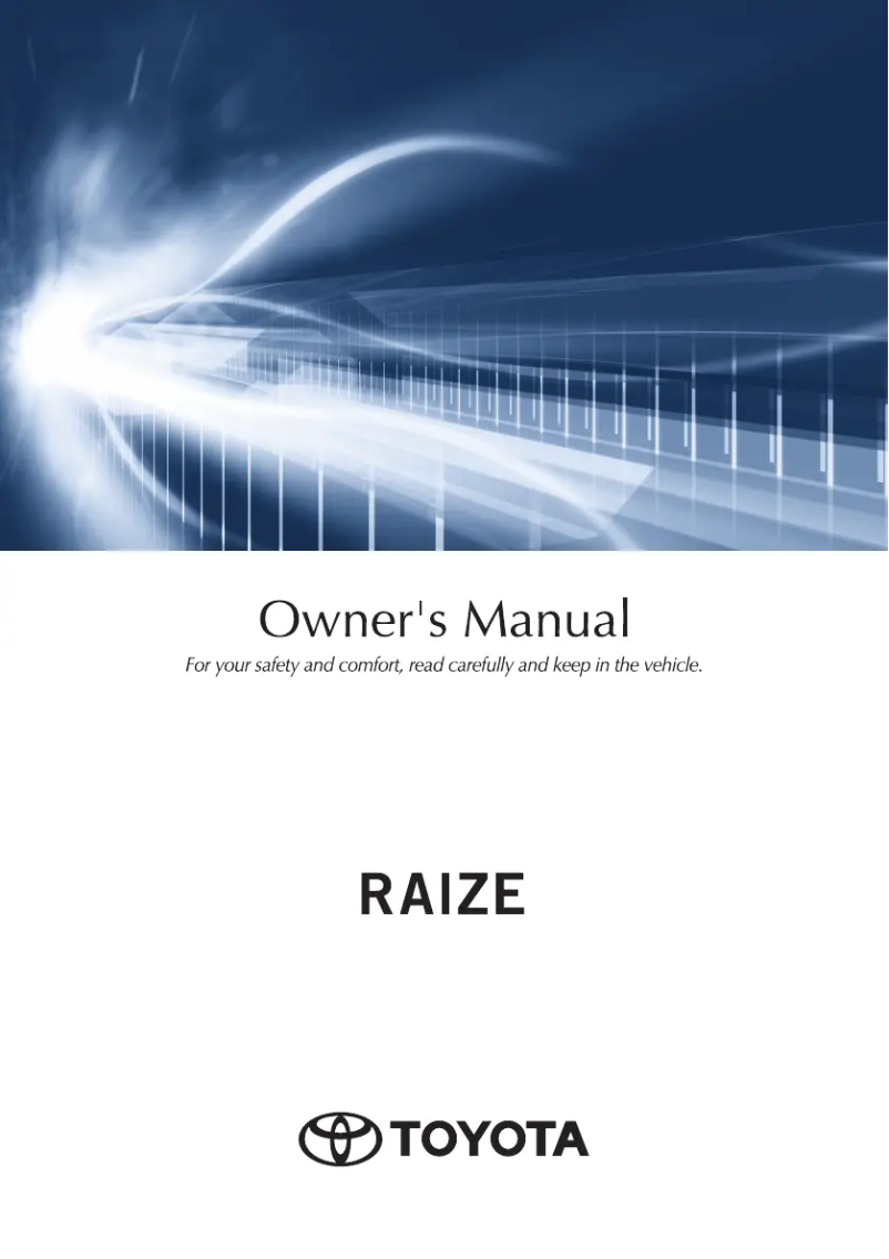 Page 1 de la notice Manuel utilisateur Toyota Raize (2023)