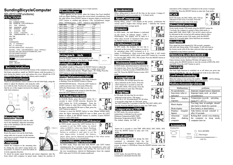 Image de la première page du manuel de l'appareil SD-201C