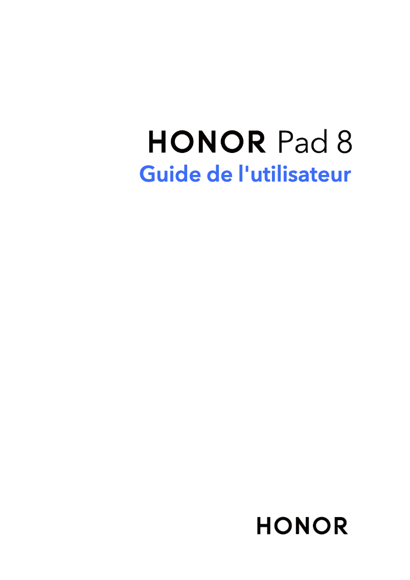 Page 1 de la notice Manuel utilisateur Honor Pad 8