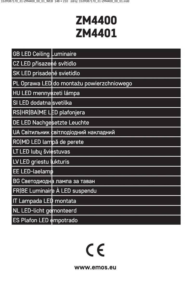Image de la première page du manuel de l'appareil ZM4400