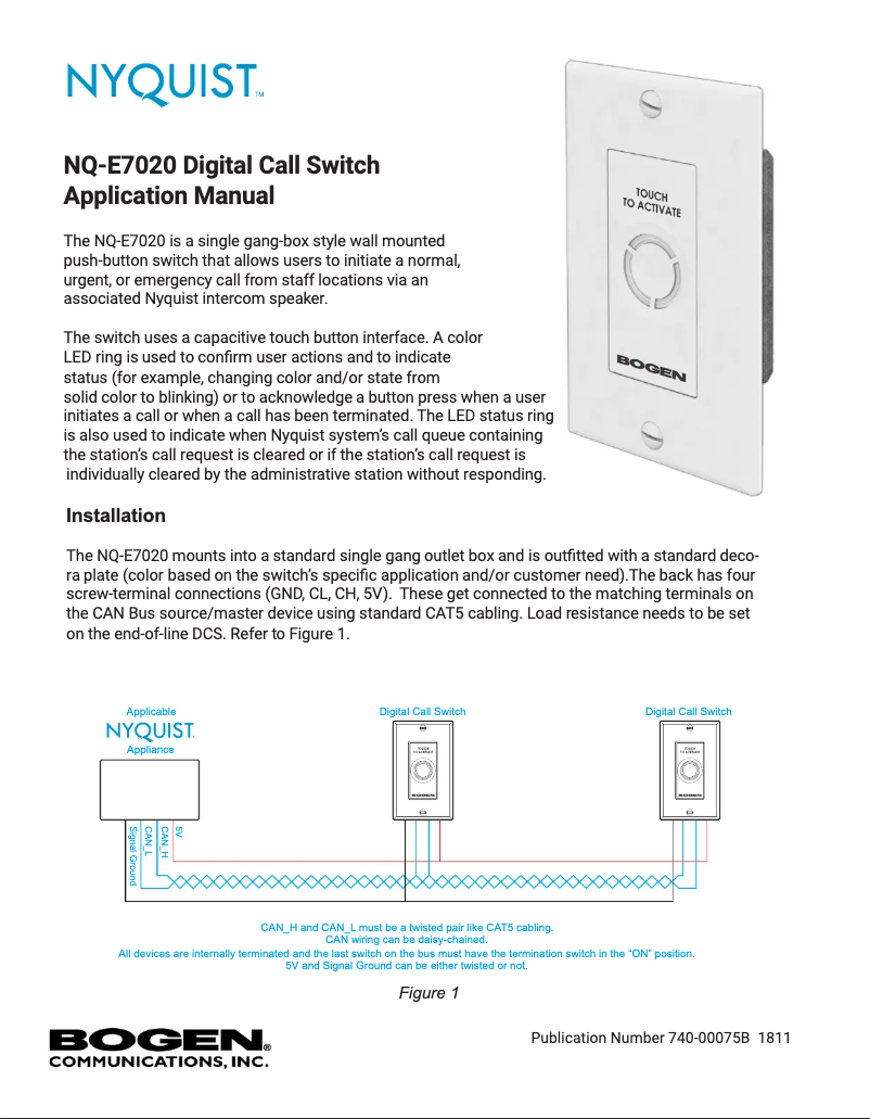 Page 1 de la notice Manuel utilisateur Bogen Nyquist NQ-E7020