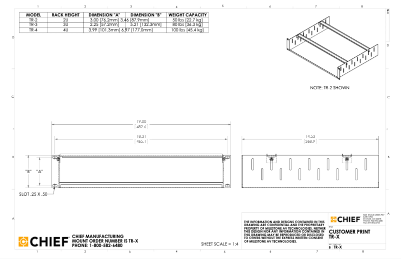 Page 1 de la notice Manuel utilisateur Chief TR-2