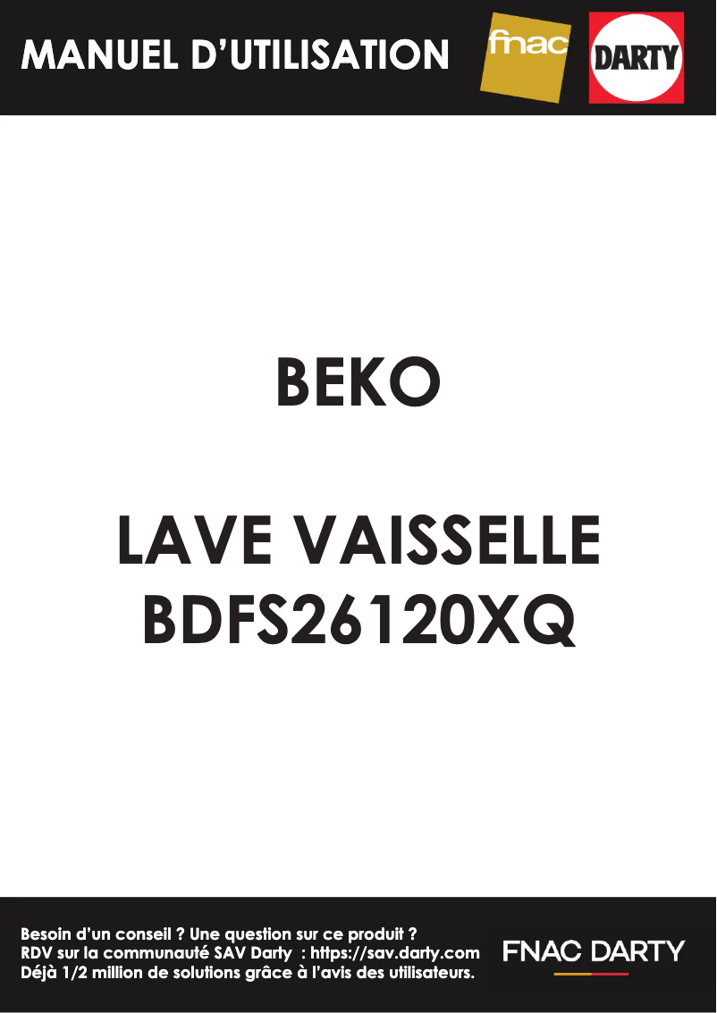 Page n°1 - Manuel utilisateur Beko BDFS26120XQ