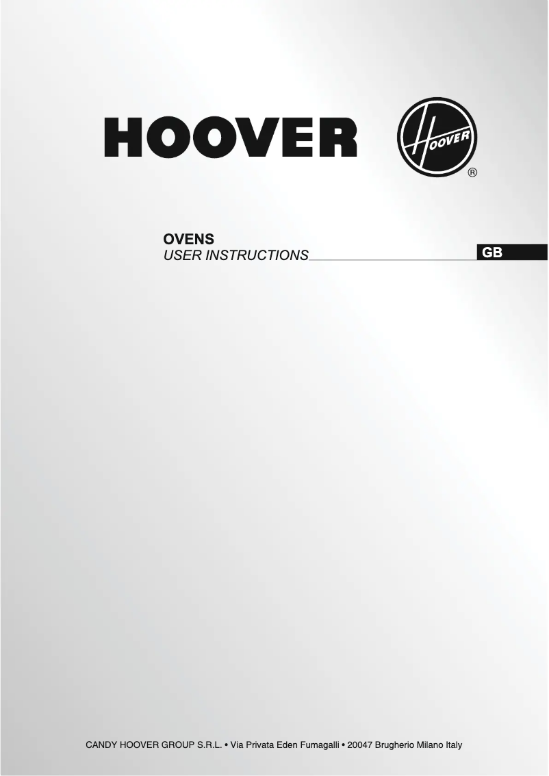 Page 1 de la notice Manuel utilisateur Hoover HDO909X